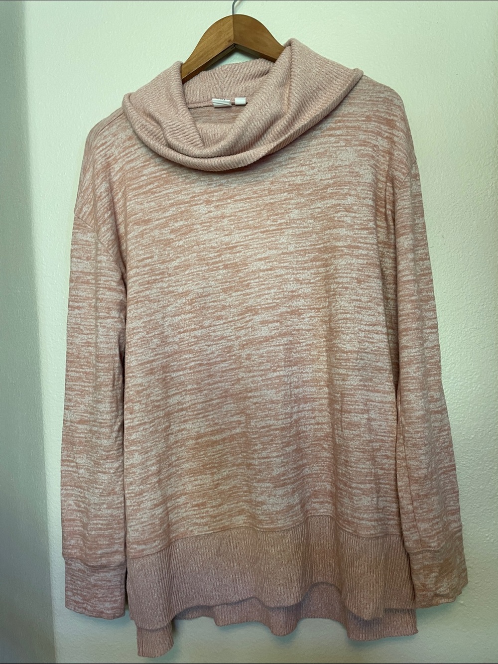 GAP Pink Marled Cowl Neck Sweater